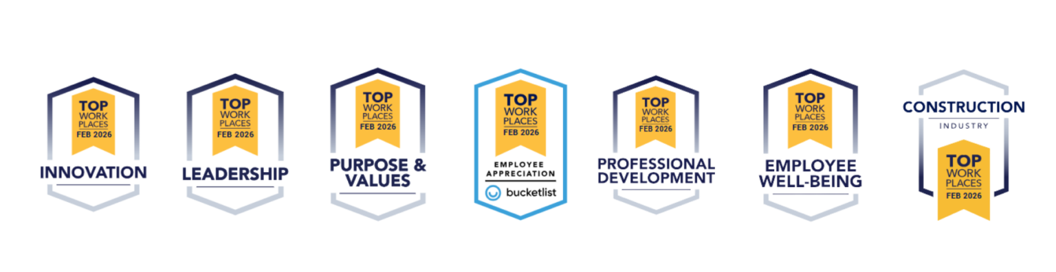 2026 Top Workplaces Culture Excellence & Industry Awards badges